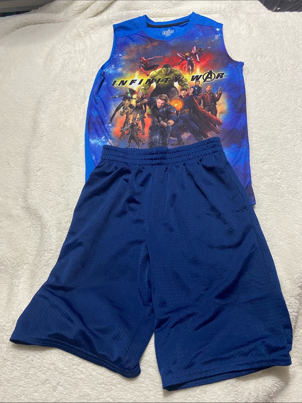 Marvel Blue Avengers Infinity War Tank and Navy Shorts Set